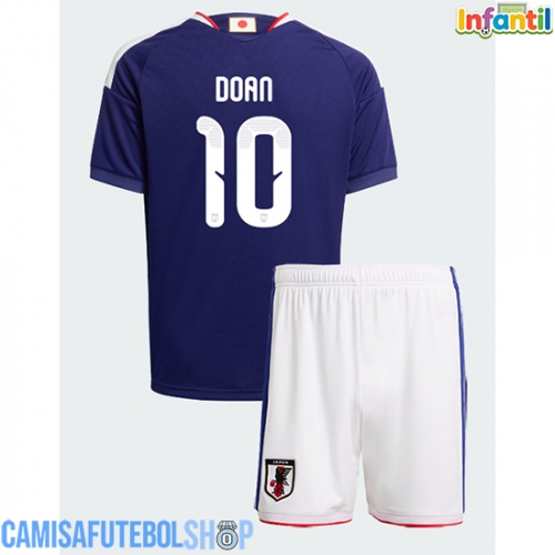 Camisa de time de futebol Japão Ritsu Doan #10 Replicas 1º Equipamento Infantil Mundo 2026 Manga Curta (+ Calças curtas)